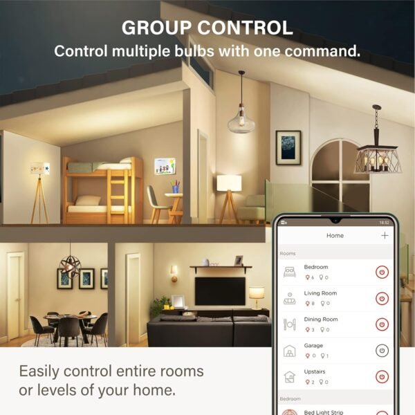 Sengled Zigbee Smart Edison Bulbs, Smart Hub Required, Work with SmartThings and Echo with Built-in Hub, Voice Control with Alexa and Google Home, Amber Warm 2000K LED E26 Edison Bulb, 60W Eqv. 6 Pack - Image 6