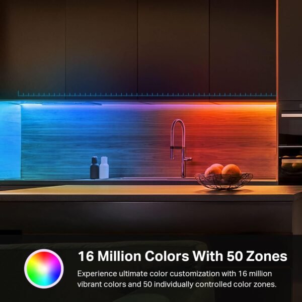 Kasa Smart LED Light Strip, 50 Color Zones RGBIC, 16.4ft Wi-Fi LED Strip Works w/ Alexa, Google Home & SmartThings, High Brightness, 16M Colors, PU Coating, Trimmable, 2 Yr Warranty (KL420L5) - Image 5