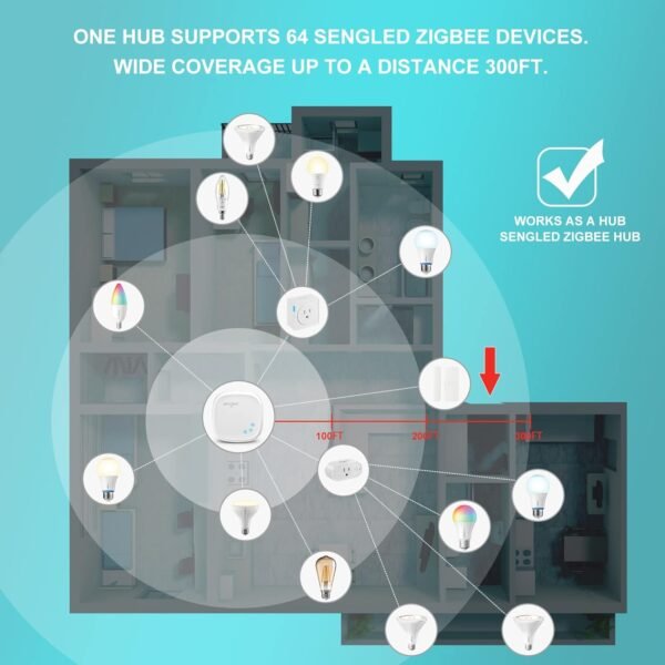 Sengled Zigbee Smart Light Bulbs, Smart Hub Required, Work with SmartThings and Echo with Built-in Hub, Voice Control with Alexa and Google Home, 2700K 100W Eqv. A19 Alexa Light Bulb, 2 Pack - Image 3