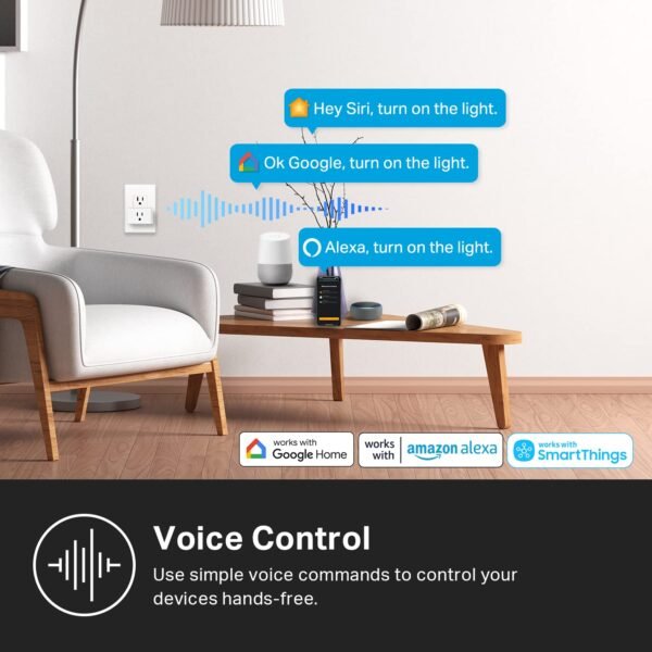 Kasa Matter Smart Plug w/ Energy Monitoring, Compact Design, 15A/1800W Max, Super Easy Setup, Works with Apple Home, Alexa & Google Home, UL Certified, 2.4G Wi-Fi Only, White, KP125M (4-Pack) - Image 6