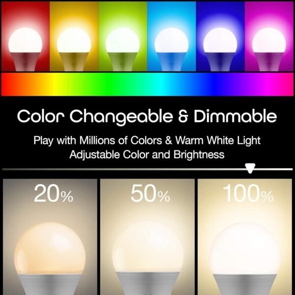 Geeni PRISMA 1050 Wi-Fi LED Light Bulb, Multicolor (2700K) – Dimmable LED Bulbs, A21, 75-Watt Equivalent – No Hub Required – Works with Amazon Alexa, Google Assistant - Image 3