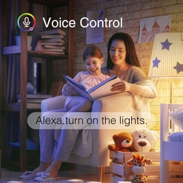 Beantech Wi-Fi Smart Light Bulb, Full Color Changing Light Bulb(RGB+W) 2 Pack-Compatible with Alexa and Google Assistant, Multicolor, (WB5-2p) - Image 4