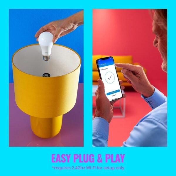 WiZ 120W PAR38 Color LED Smart Bulb - Pack of 6 - E26- Indoor/Outdoor - Connects to Your Existing Wi-Fi - Control with Voice or App - Works with Google Home- Alexa & Siri Shortcuts - Image 2