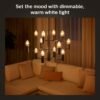 Philips Hue Smart 25W Candle-Shaped Filament LED Bulb - Soft Warm White Light - 2 Pack - 270LM - E12 - Indoor - Control with Hue App - Compatible with Alexa, Google Assistant and Apple Homekit. - Image 3