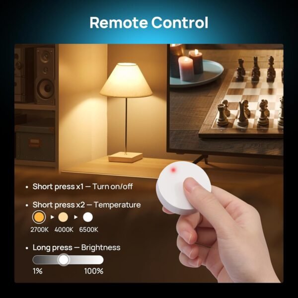 Consciot Smart Light Bulbs with Remote Control, LED Light Bulb That Works with Alexa & Google Home, Color Changing Light Bulb, A19 E26 2.4Ghz WiFi Light Bulbs 60 watt equivalent, 800lm Dimmable 6 Pack - Image 8