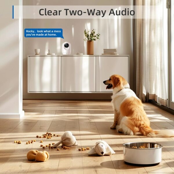 2 Pack Indoor Cameras for Home, Pet Camera with Phone App, 360°Pan/Tilt Security Camera for Baby Monitor, 2-Way Audio/One-Click Call/Human Detection, 2.4G&5G, Works w/Alexa & Google Assistant - Image 4