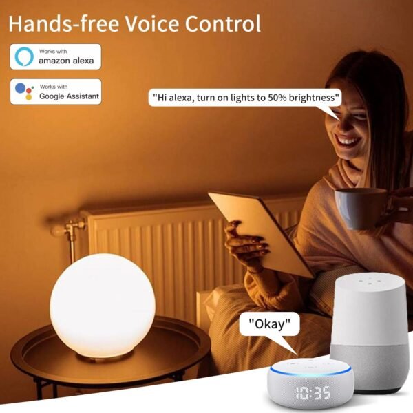 Smart Candelabra LED Bulbs 40 Watt Equivalent, 300lm, E12 LED Bulb Compatible with Alexa/Google Assistant/Smart Life, No Hub Required, Dimmable, 2.4GHz WiFi Only, 3 Pack, C37-3 - Image 3