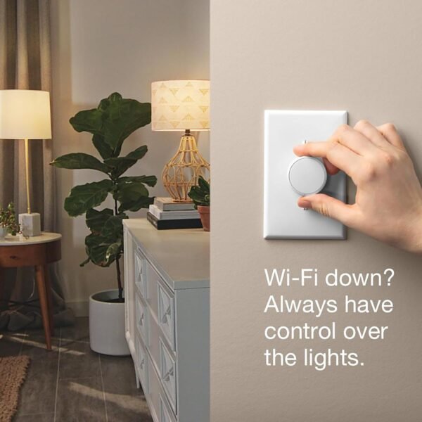 Lutron Aurora Smart Bulb Dimmer Switch | for Philips Hue Smart Bulbs | Z3-1BRL-WH-L0 | White - Image 5