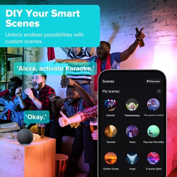 Smart Light Bulbs, Smart Bulb Compatible with Alexa & Google Home, LED Light Bulbs Color Changing, Multi-Dynamic Scene, Music Sync, A19 E26 2.4GHz RGBTW WiFi & Bluetooth Light Bulb 60W, 800LM, 6Pack - Image 6