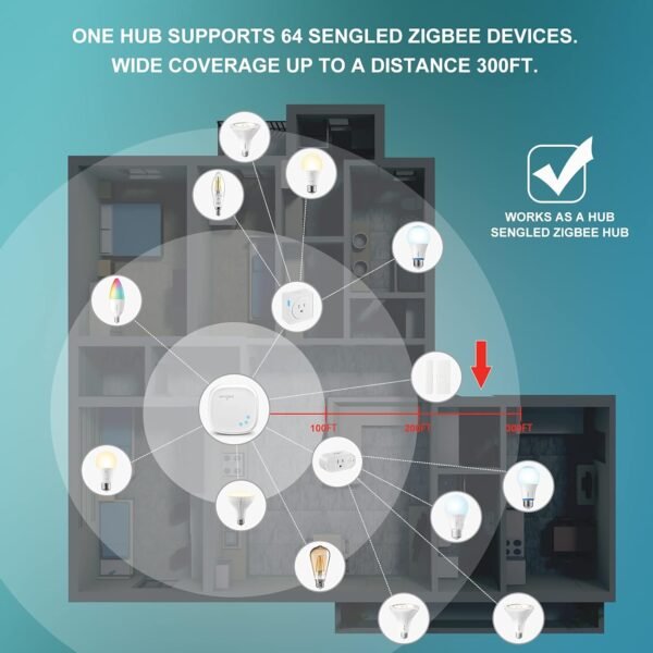Sengled Zigbee Smart Light Bulbs, Smart Hub Required, Works with SmartThings and Echo with built-in Hub, Voice Control with Alexa and Google Home, Daylight 60W Equivalent A19 Alexa Light Bulb, 4 Pack - Image 3