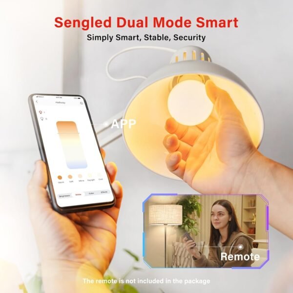Sengled Dual Mode Smart Light Bulbs with Remote & App Control, LED Light Bulbs 2700K-6500K Dimmable, Remote Control Light Bulbs 60W Equiv, Group Control, Timing, Sunrise & Sunset (4P, No Remote) - Image 2