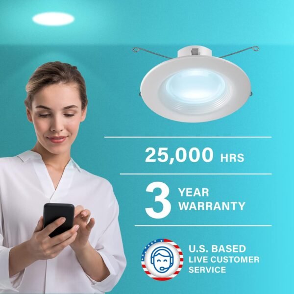Sengled Smart Recessed Lighting, 5/6 inch, S1 Auto Pairing with Alexa Devices, ‎Daylight 5000K, Led Lights, Smart Can Lights Retrofit Work with Alexa, Smart LED Downlight, Conversion Kit, 1-Pack - Image 2