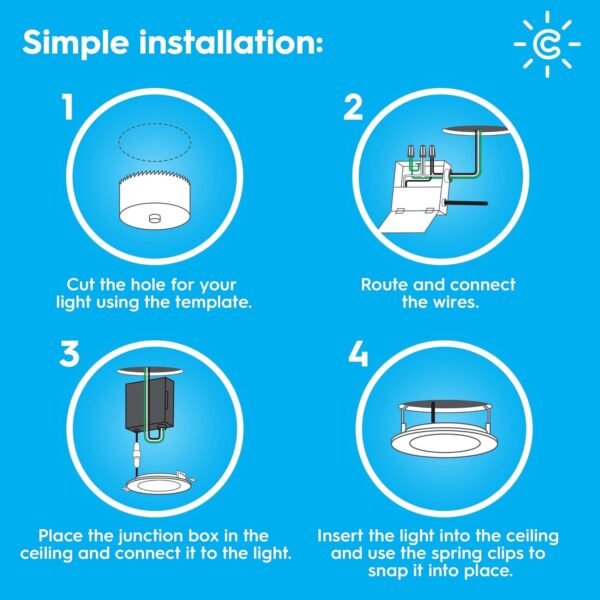 Cync GE Reveal Smart LED Wafer Downlight, Color Changing WiFi Light, Matter Compatible, Compatible with Alexa and Google Home, 4in, 3 Pack - Image 6