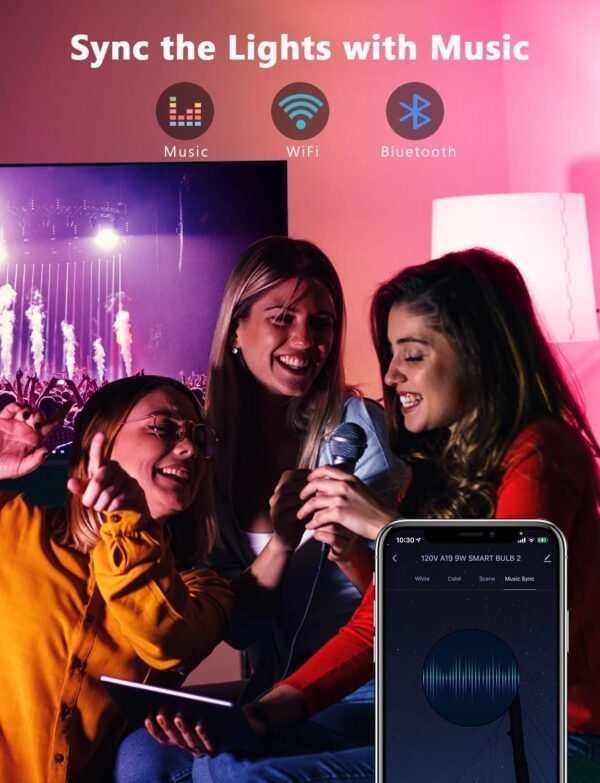 DAYBETTER Smart Light Bulbs, Alexa Light Bulbs, Smart Bulbs that Work with Alexa and Google Assistant, Color Changing Light Bulb, RGBCW WiFi & Bluetooth Dimmable LED Light Bulb, A19 E26 800LM, 10 Pack - Image 5