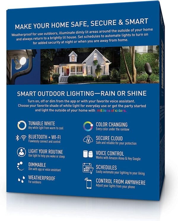 Cree Lighting Connected Max Smart Led Bulb Par38 Outdoor Flood Tunable White + Color Changing, 2.4 Ghz, Works with Alexa and Google Home, No Hub Required, Bluetooth + WiFi, 1Pk - Image 10