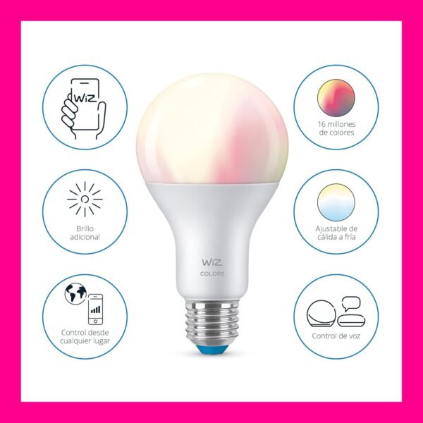 WiZ Connected 100W A21 LED Smart Light Bulbs - Connects to Your Wi-Fi - E26 Smart Bulb - Control with Voice or App + Activate with Motion - Matter Compatible - 1 Pack - Image 3
