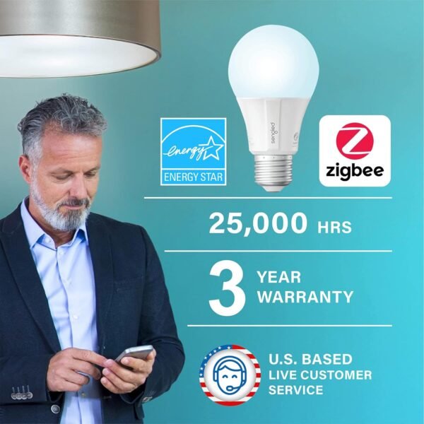 Sengled Zigbee Smart Light Bulbs, Smart Hub Required, Works with SmartThings and Echo with built-in Hub, Voice Control with Alexa and Google Home, Daylight 60W Equivalent A19 Alexa Light Bulb, 4 Pack - Image 2