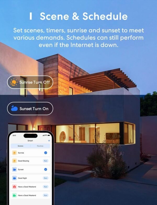 Meross Smart Light Bulb, Smart WiFi LED Bulbs Works with Alexa, Google Home, Dimmable E26 Multicolor 2700K-6500K RGBWW, 810 Lumens 60W Equivalent, No Hub Required, 2 Pack - Image 5
