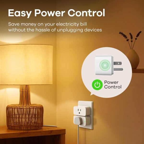 Linkind Matter Smart Plug, Work with Apple Home, Siri, Alexa, Google Home, SmartThings, Smart Outlet 15A/1800W Max, Smart Home Automation, APP Remote Control,Timer&Schedule, 2.4G Wi-Fi Only, 4 Pack - Image 9