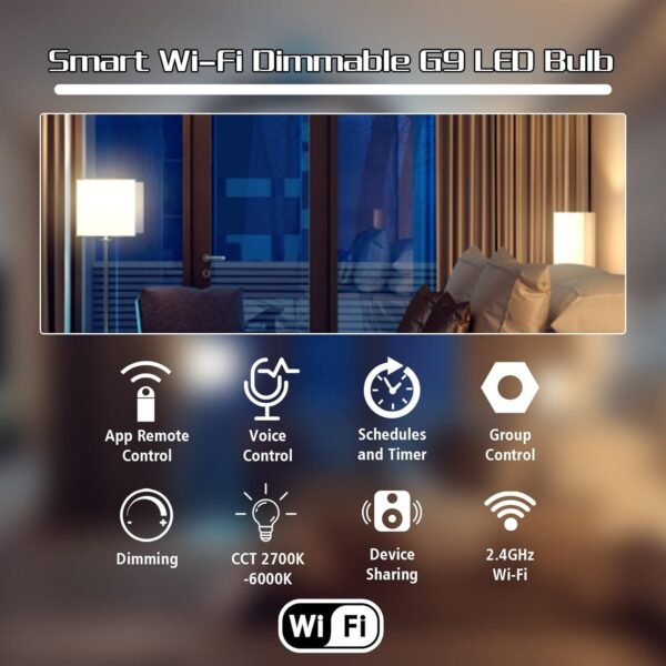 KLG Smart G9 LED Light Bulb No Flicker, WiFi Led Light Bulbs 4W 320LM Lights, Smart Bulbs Compatible with Alexa, Google Home, Dimmable Smart LED Bulb No Hub Required (2 Pack) - Image 3