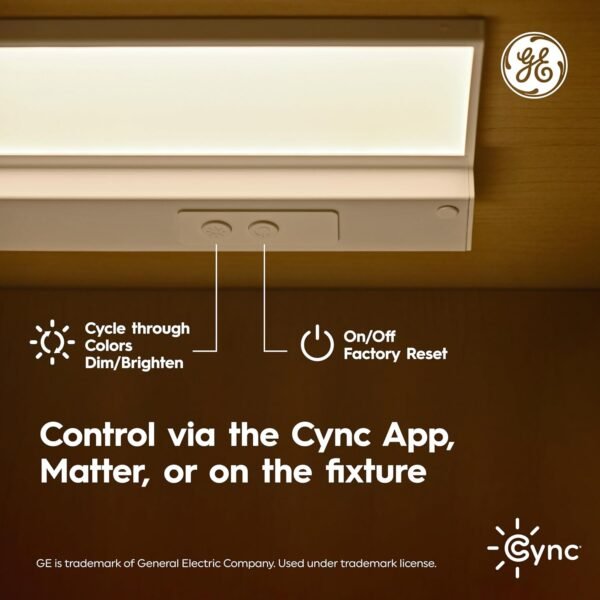 GE Cync Reveal HD+ Smart Undercabinet Light Fixture, Color Changing Undercab Light, Smart Wi-Fi Kitchen Light, Works with Alexa and Google Home, 12-in Bar - Image 3