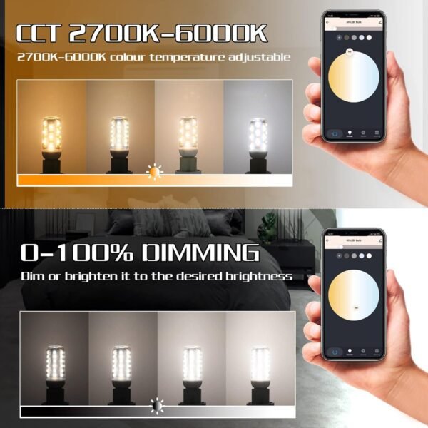 KLG Smart G9 LED Light Bulb No Flicker, WiFi Led Light Bulbs 4W 320LM Lights, Smart Bulbs Compatible with Alexa, Google Home, Dimmable Smart LED Bulb No Hub Required (2 Pack) - Image 4