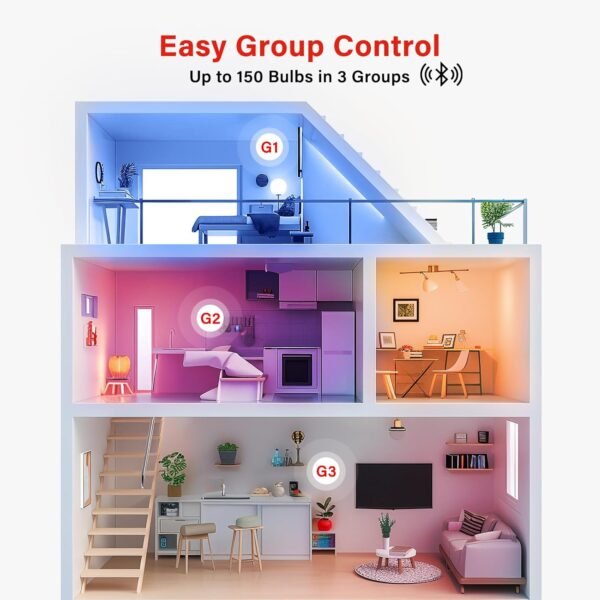 Sengled Dual Mode Smart Light Bulbs with Remote & App Control, Color Changing Light Bulbs, RGBW LED Light Bulbs 2700K-6500K Dimmable, 60W Equiv, Group Control, Timing, Sunrise & Sunset (4P+ 1 Remote) - Image 5