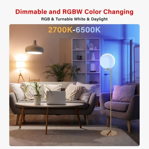 Sengled Dual Mode Smart Light Bulbs with Remote & App Control, Color Changing Light Bulbs, RGBW LED Light Bulbs 2700K-6500K Dimmable, 60W Equiv, Group control, Timing, Sunrise & Sunset (4P, No Remote) - Image 4