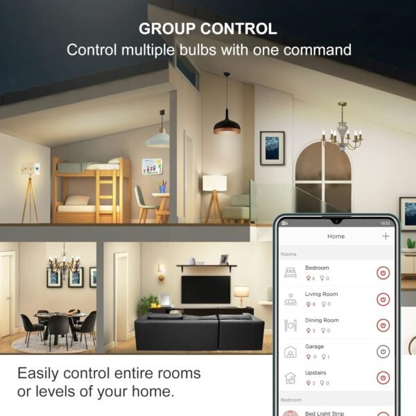 Sengled Smart Light Bulbs, WiFi Candelabra Led Bulbs, Smart Edison Vintage Bulb, E12 Smart Bulbs That Work with Alexa＆Google, Filament Bulb 40 Watt Equivalent, B11, No Hub Request - Image 5