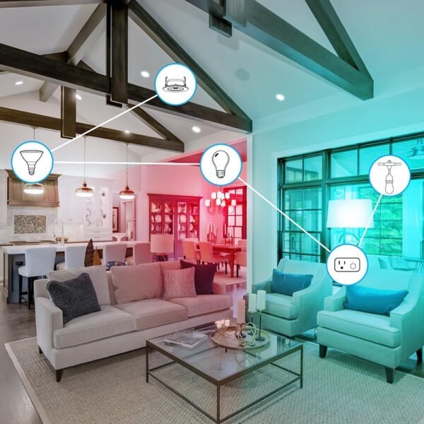Feit Electric 60 Watt Equivalent Smart Filament Globe Bulb, Spiral Filament WiFi Dimmable, Works with Alexa and Google Assistant No Hub Required, G30 Vanity LED Smart Light Bulb G3060/RGBW/FIL/AG - Image 5