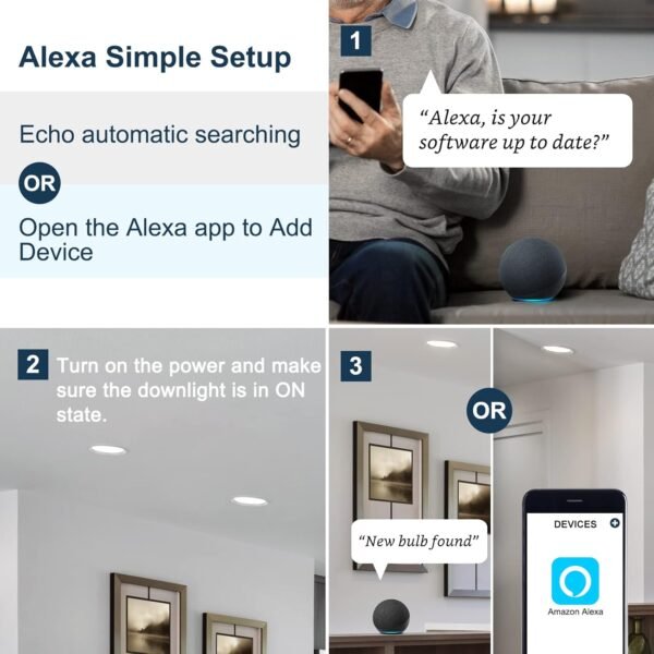 Sengled Smart Recessed Lighting, 5/6 inch, S1 Auto Pairing with Alexa Devices, ‎Daylight 5000K, Led Lights, Smart Can Lights Retrofit Work with Alexa, Smart LED Downlight, Conversion Kit, 1-Pack - Image 8