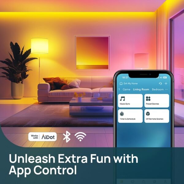 Linkind Smart Light Bulbs with Remote Control, Smart Bulb That Work with Alexa & Google Home, 16 Million Color Changing Light Bulbs 60W, A19 E26 2.4Ghz WiFi Light Dimmable,1800K-6500K,800lm 4 Pack - Image 4
