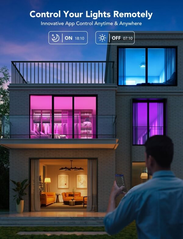 Govee Smart Light Bulbs 1200 Lumens, Color Changing Light Bulbs RGBWW Dimmable, Works with Alexa & Google Assistant, Color Lights Bulb, 12W 85W Equivalent A19 LED Bulbs for Bedroom Living Room, 2 Pack - Image 5