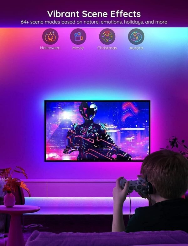 Govee RGBIC Alexa LED Strip Light 32.8ft, Smart WiFi LED Lights Work with Alexa and Google Assistant, Segmented DIY, Music Sync, Color Changing LED Strip Lights for Room, Kitchen, Desk, Holiday - Image 6