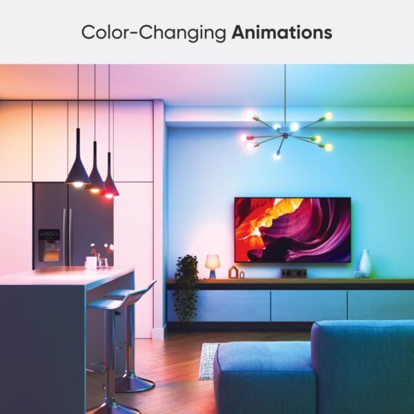 Nanoleaf Essentials Smart LED Color-Changing Light Bulb (60W) - RGB & Warm to Cool Whites, App & Voice Control (Works with Apple Home, Google Home) - Image 3