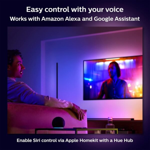 Philips Hue Gradient Signe Table Lamp, Compatible with Alexa, Apple Homekit and Google Assistant, Bluetooth Compatible, Flowing Multicolor Effect, White - Image 3