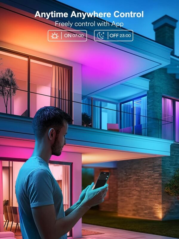 Smart Light Bulbs, Color Changing A19 LED Light Bulb, Work with Alexa and Google Assistant, Wi-Fi & Bluetooth Light Bulbs, 16 Million Colors RGBCW, Music Sync, 800 Lumens, 2.4Ghz only,2 Pack - Image 8