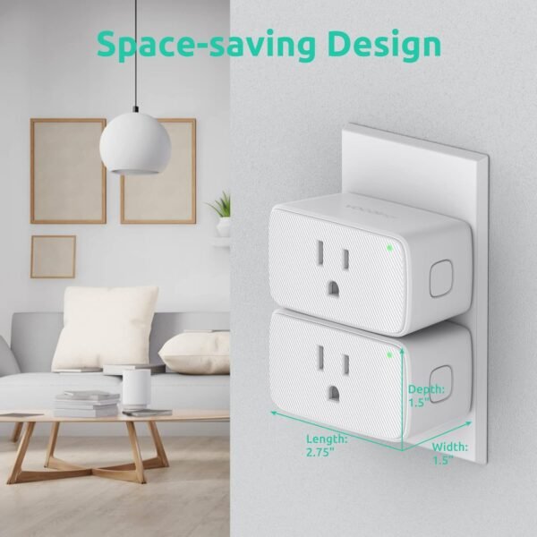 VOCOlinc Homekit Smart Plug Works with Alexa, Apple Home, Google Assistant, WiFi Smart Plug That Work with Alexa, Electrical Timer Outlet Support Siri, No Hub Required, 15A, 2.4GHz, 110～120V 3 Pack - Image 3