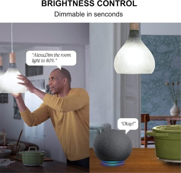 Sengled Alexa WiFi Light Bulb - Smart Bulbs That Work with Alexa/Google Assistant, A19 Daylight (5000K) - No Hub Required, 800LM 60W High CRI)60 Equivalent, 4 Count (Pack of 1) - Image 3