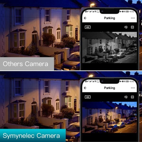 SYMYNELEC Light Bulb Security Camera Outdoor Waterproof 2.5K, 2.4GHz Wireless WiFi Light Socket Security Cam with AI Human Motion Detection Tracking Color Night Vision Works with Alexa Google (2 PCS) - Image 8