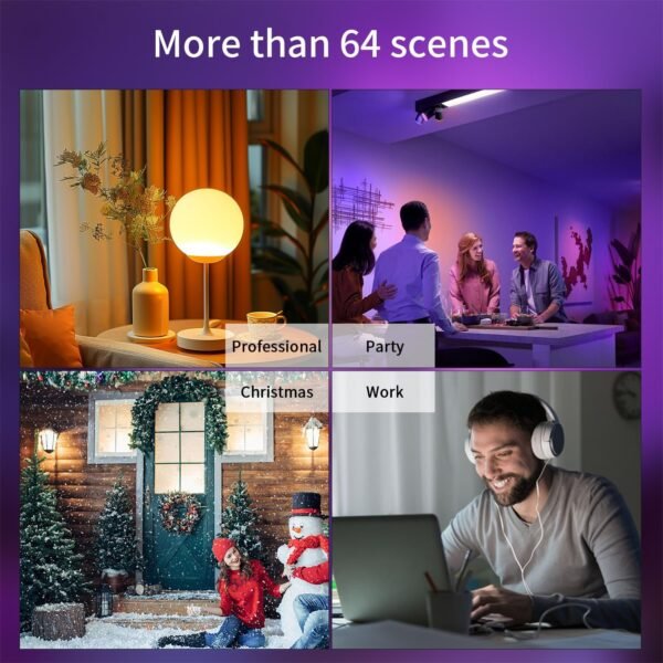 Matter Smart RGBTW WiFi LED Bulb,HomeKit Light Bulb Color Changing, Music Sync with Chirstmas Party, 60W, E26 Base, Works with Siri/Alexa/Google Home, 1 Pack - Image 5