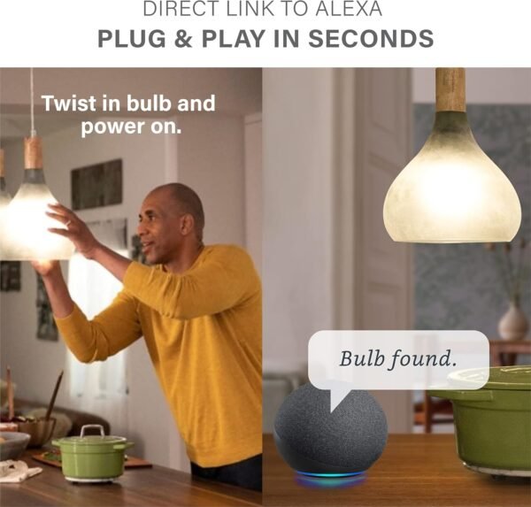 Sengled Alexa Light Bulb, S1 Auto Pairing with Alexa Devices, Warm Light Bulbs, Smart Light Bulbs that Work with Alexa, Bluetooth Mesh Smart Home Lighting, E26 60W Equivalent, 800LM, 2-Pack - Image 9