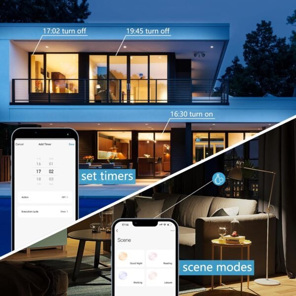 2Pack Dimmable Wi-Fi Smart LED Bulbs with G9 Base,Compatible with Amazon Alexa and Google Assistant-Warm to Cool White(2700K-6000K),Adjustable Brightness From 1%-100% (120V,0.4-4.7W,40LM-450LM） - Image 6