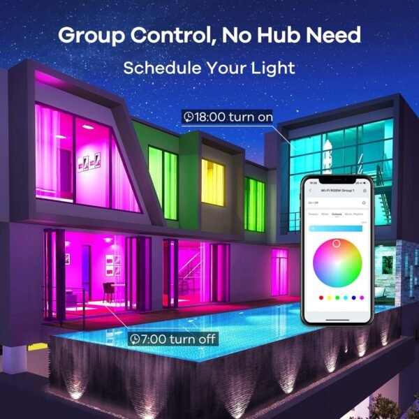Linkind Smart Light Bulbs 1pk, Color Changing Light Bulbs Work with Alexa & Google Home, WiFi Smart Bulb 800LM Dimmable, 9W equivalent 60W Alexa LED Bulb A19 E26, Preset Scenes, 2.4Ghz WiFi Only - Image 5
