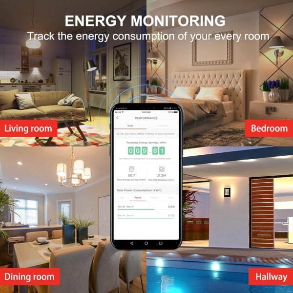 Sengled Alexa WiFi Light Bulb - Smart Bulbs That Work with Alexa/Google Assistant, A19 Daylight (5000K) - No Hub Required, 800LM 60W High CRI)60 Equivalent, 4 Count (Pack of 1) - Image 9