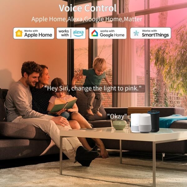 Matter Smart Light Bulbs| 9W 900LM Work with Alexa, Matter, Apple Home, Google Home| 2.4GHz WiFi Bluetooth Light Bulb|Music Sync A19 E26 RGBWW Color Changing LED Light Bulb| 2Pack - Image 5