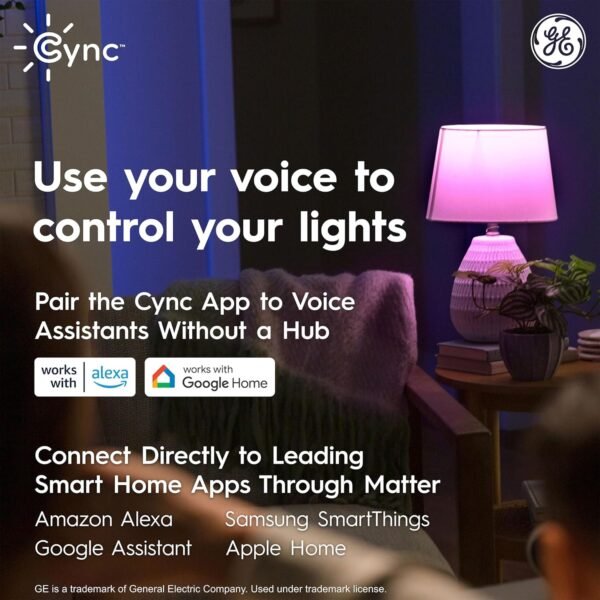 Cync GE Reveal Smart LED Wafer Downlight, Color Changing WiFi Light, Matter Compatible, Compatible with Alexa and Google Home, 4in, 3 Pack - Image 3