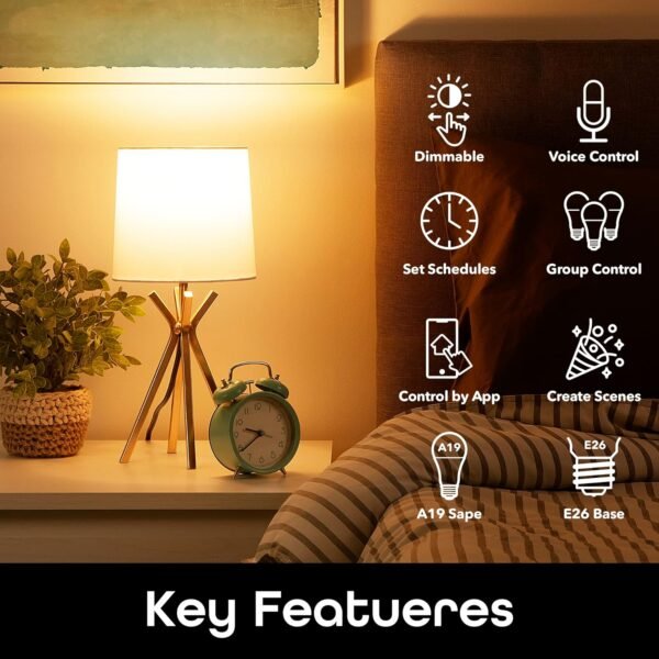 Geeni Smart LED Bulb – WiFi Dimmable Soft White 800 Lumens, Voice Control with Alexa & Google Assistant, Energy Efficient, Works with iOS/Android - Image 2