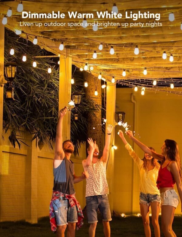 Govee Smart Outdoor String Lights H7020, RGBIC Warm White 48ft LED Bulbs for Outdoor Decor, WiFi Patio Lights Work with Alexa, Google Assistant, APP Control, IP65 Waterproof - Image 5