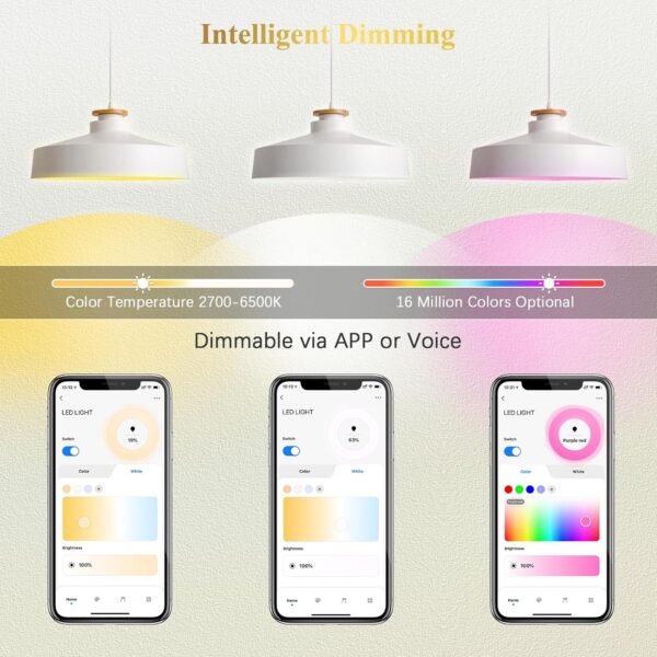 DiCUNO MR16 Smart Bulb Alexa, RGBCW Color Changing GU5.3 Light Bulb Compatible with Google Home, Dimmable with App, AC/DC 12V, 110° Beam Angle 40W 400LM, 2.4GHz WiFi, Landscape Light, 4-Pack - Image 3